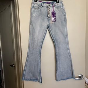 Light wash flared jeans